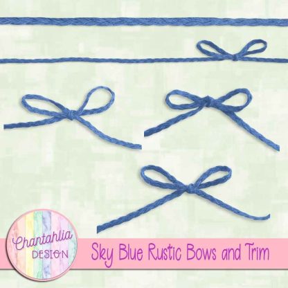 Free sky blue rustic bows and trim