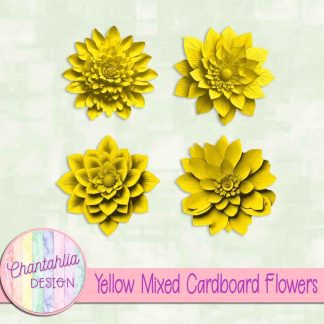 Free yellow mixed cardboard flowers