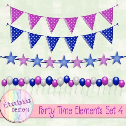 Free design elements in a Party Time theme.