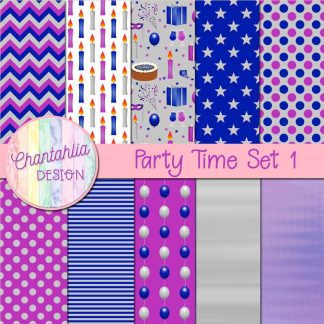 Free digital papers in a Party Time theme