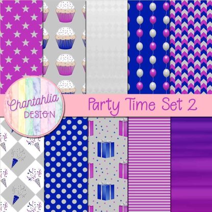Free digital papers in a Party Time theme