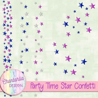 Free star confetti in a Party Time theme