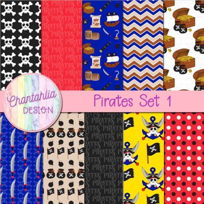 Free digital papers in a Pirates theme