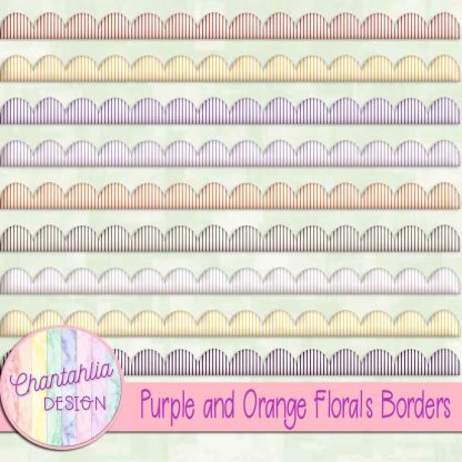 Free borders in a Purple and Orange Florals theme