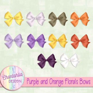 Free bows in a Purple and Orange Florals theme
