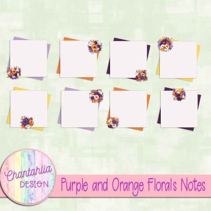 Free notes in a Purple and Orange Florals theme