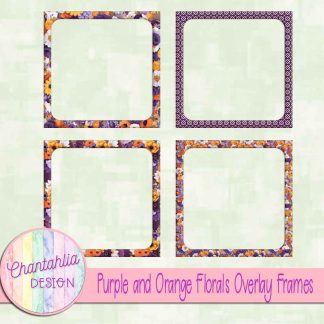 Free overlay frames in a Purple and Orange Florals theme