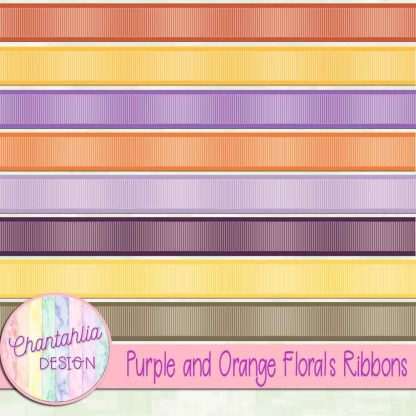 Free ribbons in a Purple and Orange Florals theme