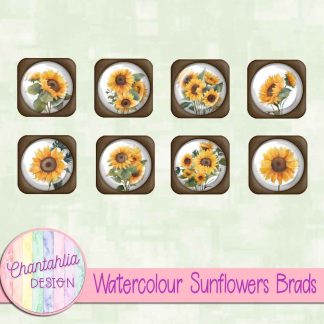 Free brads in a Watercolour Sunflowers theme