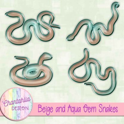 Free beige and aqua gem snakes