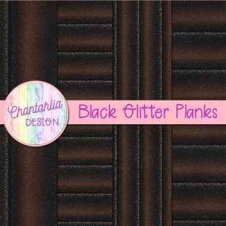 Free black glitter planks digital papers