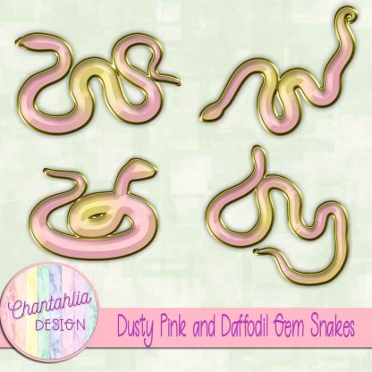 Free dusty pink and daffodil gem snakes
