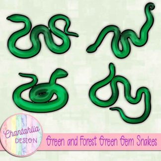 Free green and forest green gem snakes