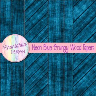 Free neon blue grungy wood digital papers