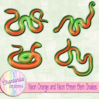 Free neon orange and neon green gem snakes