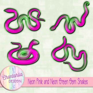 Free neon pink and neon green gem snakes