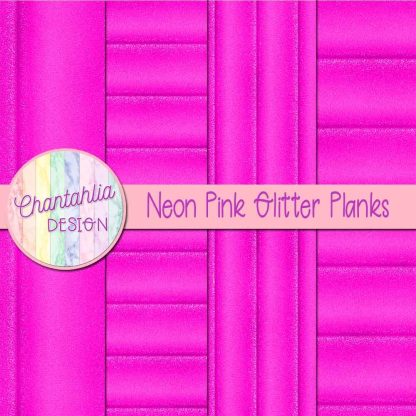 Free neon pink glitter planks digital papers
