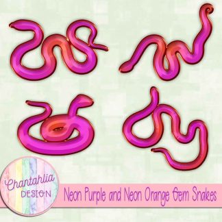 Free neon purple and neon orange gem snakes