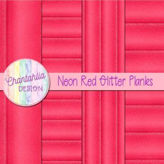 Free neon red glitter planks digital papers