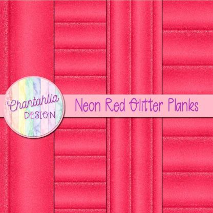 Free neon red glitter planks digital papers