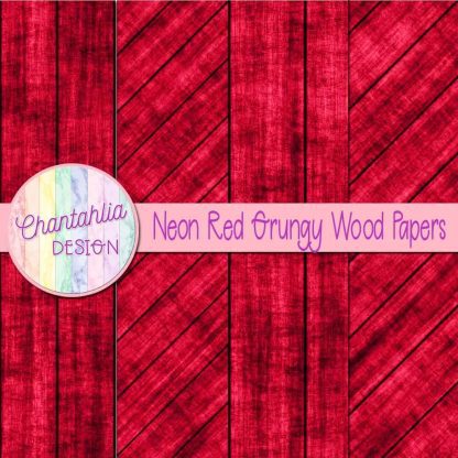 Free neon red grungy wood digital papers