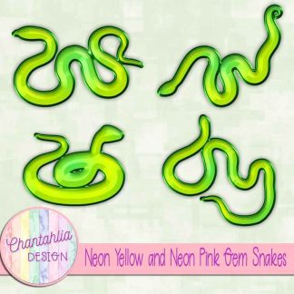 Free neon yellow and neon green gem snakes