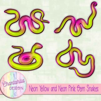 Free neon yellow and neon pink gem snakes