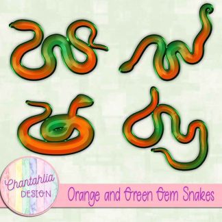 Free orange and green gem snakes