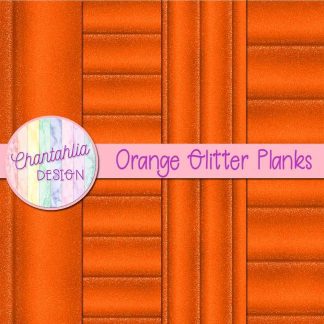 Free orange glitter planks digital papers