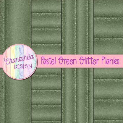 Free pastel green glitter planks digital papers