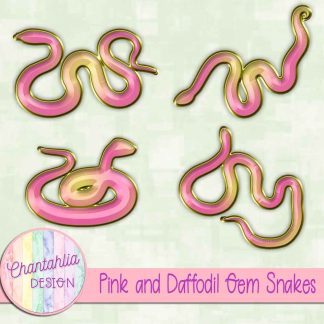 Free pink and daffodil gem snakes