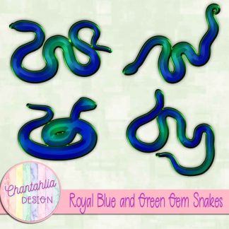 Free royal blue and green gem snakes