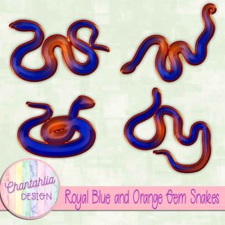 Free royal blue and orange gem snakes