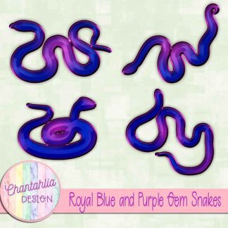 Free royal blue and purple gem snakes