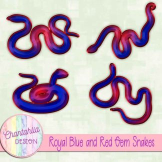 Free royal blue and red gem snakes