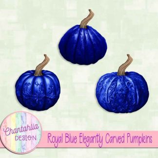 Free royal blue elegantly carved pumpkins