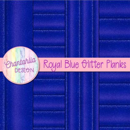 Free royal blue glitter planks digital papers