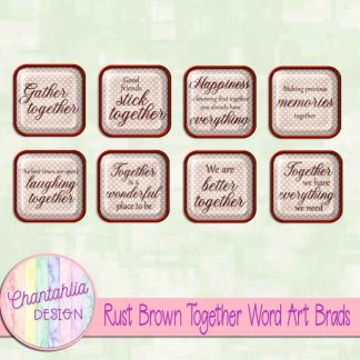 Free rust brown together word art brads