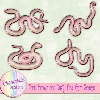 Free sand brown and dusty pink gem snakes