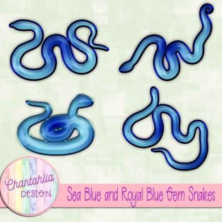 Free sea blue and royal blue gem snakes