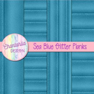 Free sea blue glitter planks digital papers