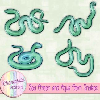 Free sea green and aqua gem snakes