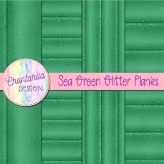 Free sea green glitter planks digital papers