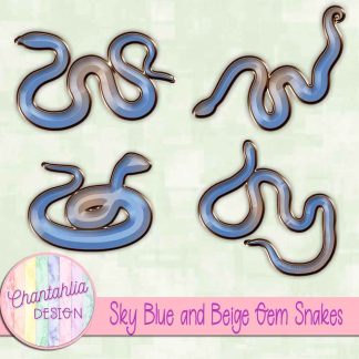 Free sky blue and beige gem snakes