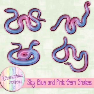 Free sky blue and pink gem snakes