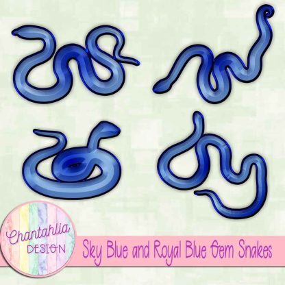 Free sky blue and royal blue gem snakes