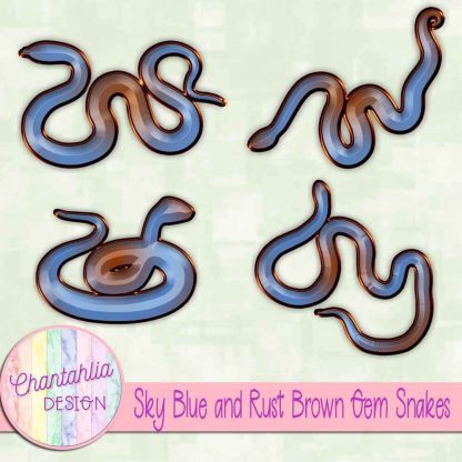 Free sky blue and rust brown gem snakes