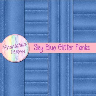 Free sky blue glitter planks digital papers