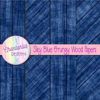 Free sky blue grungy wood digital papers