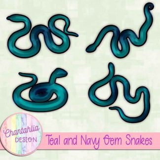 Free teal and navy gem snakes